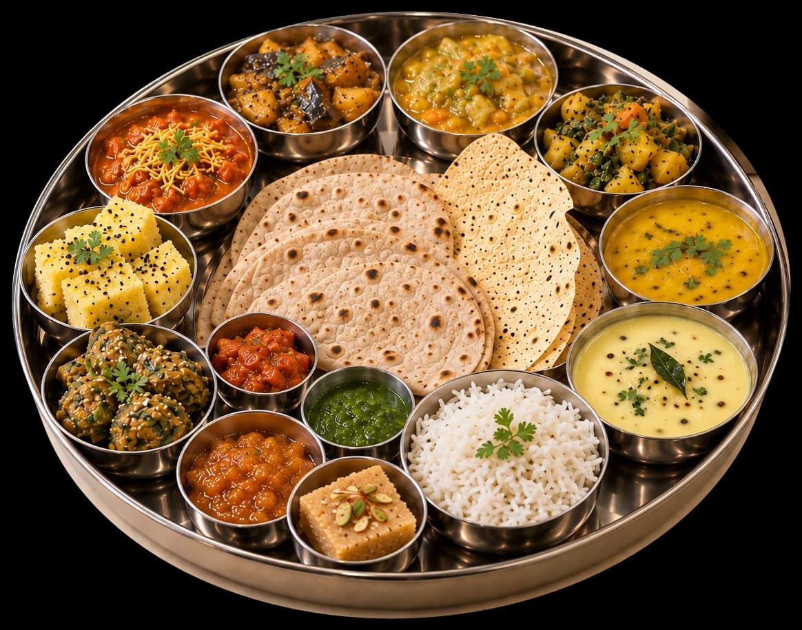 A complete Mahaveer Thal in brass katoris (representative image)